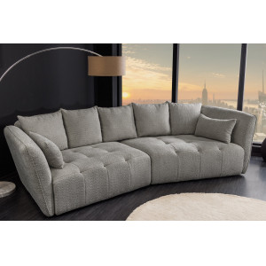 ROYAL design bouclé kanapé - 295cm - szürke