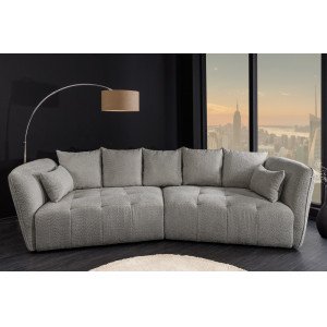 ROYAL design bouclé kanapé - 295cm - szürke INVICTA