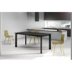 NARNI bővíthető kerámia étkezőasztal - 120-170cm - sötét márvány Bővíthető étkezőasztal