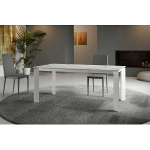 NARNI bővíthető kerámia étkezőasztal - 120-170cm - világos márvány Bővíthető étkezőasztal