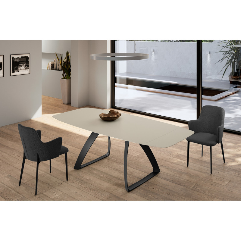 BARREL bővíthető kerámia étkezőasztal - 180-240cm - homok