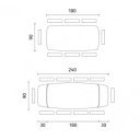 BARREL bővíthető kerámia étkezőasztal - 180-240cm - sötét márvány