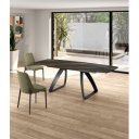 BARREL bővíthető kerámia étkezőasztal - 180-240cm - sötét márvány