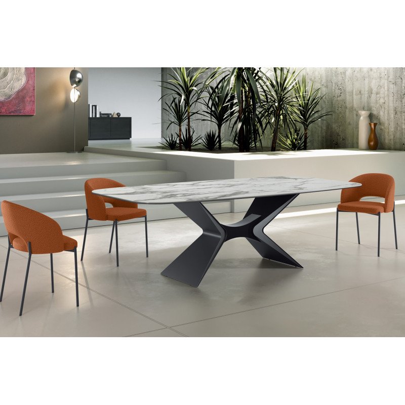 DOLOMITE kerámia étkezőasztal - 220cm - világos márvány