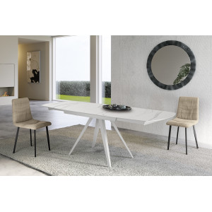 TERAMO bővíthető kerámia étkezőasztal - 140-200cm - világos márvány Bővíthető étkezőasztal