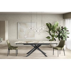 ATTRAVERSO bővíthető kerámia étkezőasztal - 160-240cm - calacatta márvány Bővíthető étkezőasztal