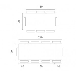 ATTRAVERSO bővíthető kerámia étkezőasztal - 160-240cm - fekete márvány