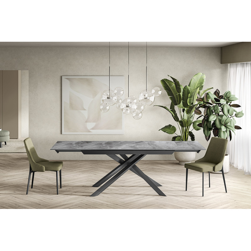 ATTRAVERSO bővíthető kerámia étkezőasztal - 160-240cm - szürke márvány