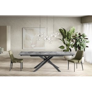 ATTRAVERSO bővíthető kerámia étkezőasztal - 160-240cm - szürke márvány Bővíthető étkezőasztal