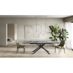 ATTRAVERSO bővíthető kerámia étkezőasztal - 160-240cm - szürke márvány