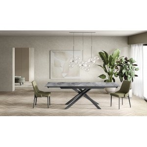 ATTRAVERSO bővíthető kerámia étkezőasztal - 160-240cm - szürke márvány