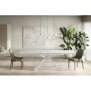 ATTRAVERSO bővíthető kerámia étkezőasztal - 160-240cm - világos márvány Bővíthető étkezőasztal