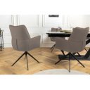 PAPILLON-II design forgatható szék - valódi bőr - beige