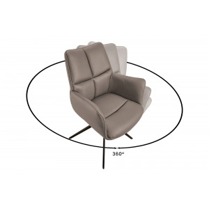 PAPILLON-II design forgatható szék - valódi bőr - beige