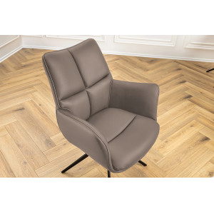 PAPILLON-II design forgatható szék - valódi bőr - beige