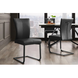 SAMSON-II prémium szék - valódi bőr - fekete INVICTA