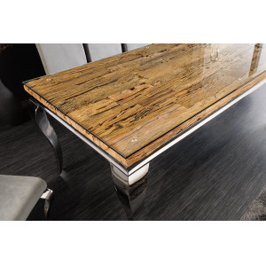 WOODEN BAROCK design étkezőasztal - 200cm - ezüst
