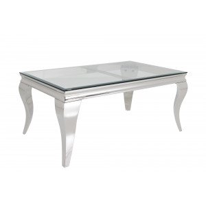 WOODEN BAROCK design dohányzóasztal - 100cm - ezüst