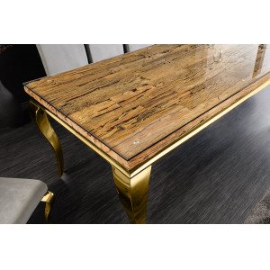 WOODEN BAROCK design étkezőasztal - 200cm - arany