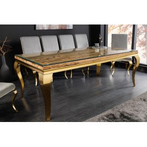 WOODEN BAROCK design étkezőasztal - 200cm - arany Étkezőasztalok