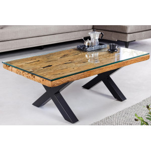 BARRACUDA - X design dohányzóasztal 110cm Fa