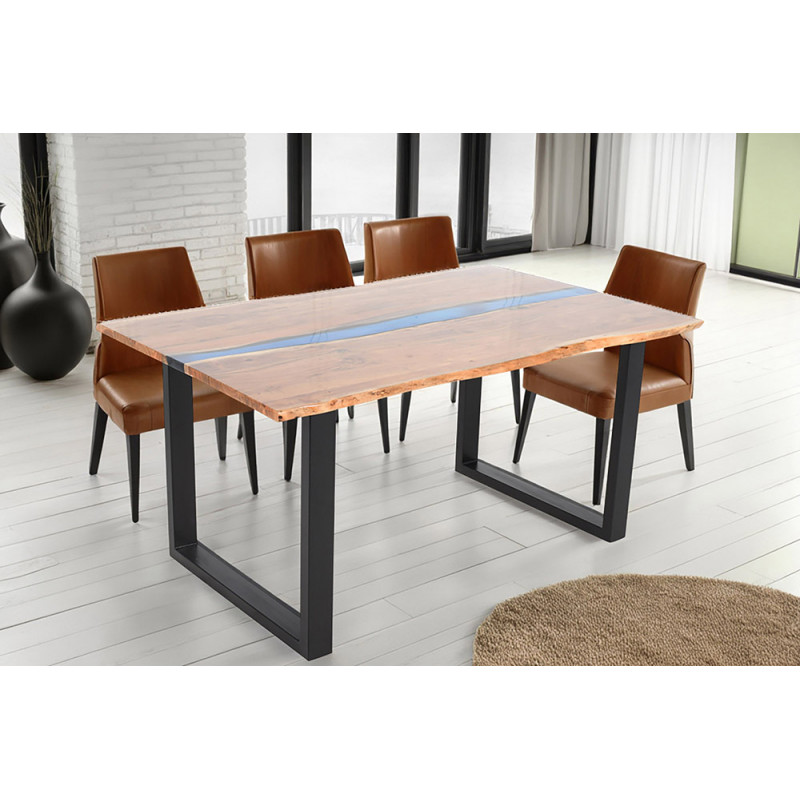 COAST tömör akác/epoxy étkezőasztal - 160cm