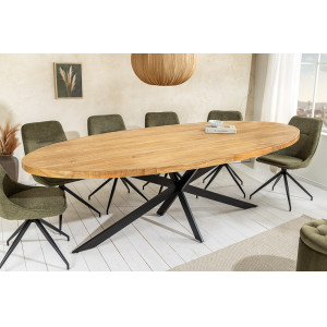 GALAXY OVAL tömör mangófa étkezőasztal - 240cm Étkezőasztalok
