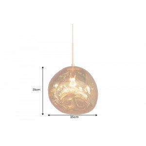 LIQUID DIAMOND design függőlámpa - 35cm - arany/ezüst/réz