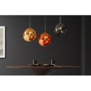 LIQUID DIAMOND design függőlámpa - 20cm - arany/ezüst/réz