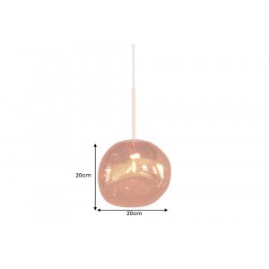 LIQUID DIAMOND design függőlámpa - 20cm - arany/ezüst/réz