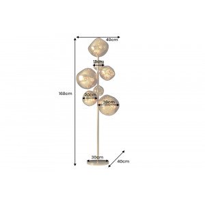 LIQUID DIAMOND design állólámpa - 170cm - arany