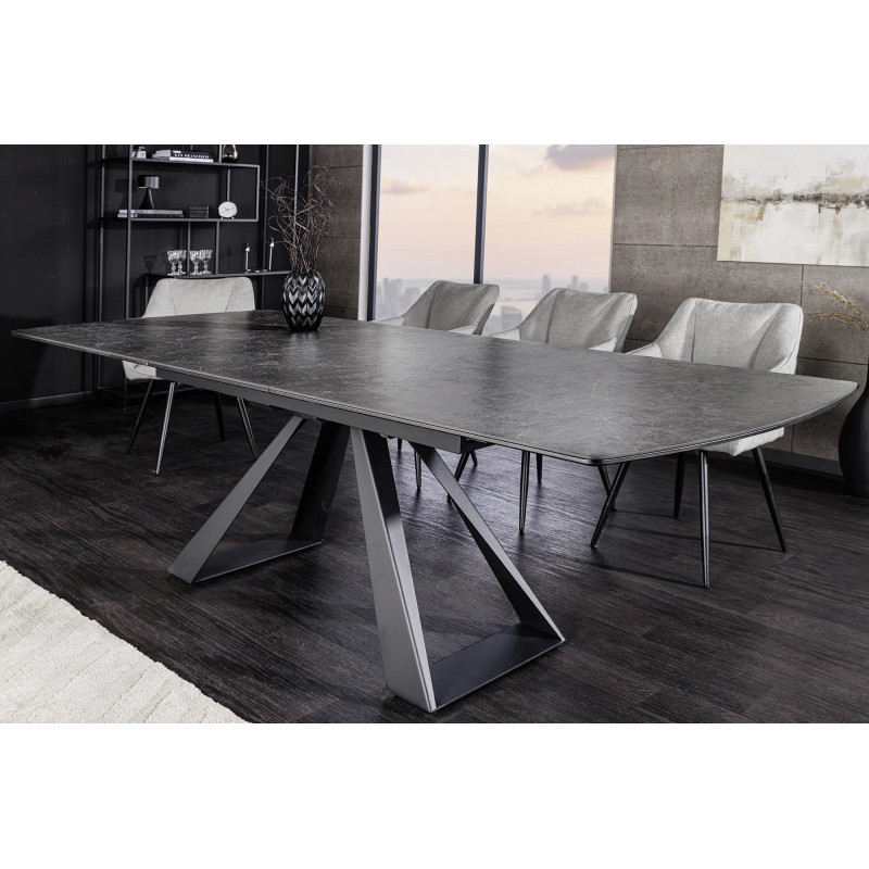 CONCORD design bővíthető kerámia étkezőasztal - 180-230cm - grafit