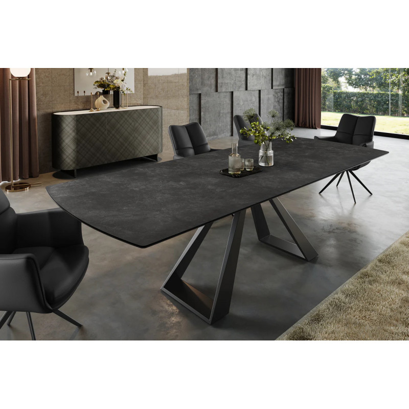 CONCORD design bővíthető kerámia étkezőasztal - 180-230cm - grafit