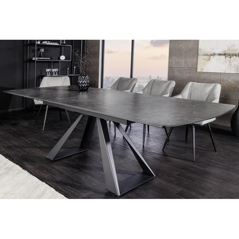 CONCORD design bővíthető kerámia étkezőasztal - 180-230cm - grafit