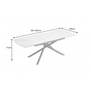 MIKADO MARBLE bővíthető kerámia étkezőasztal - 180-230cm