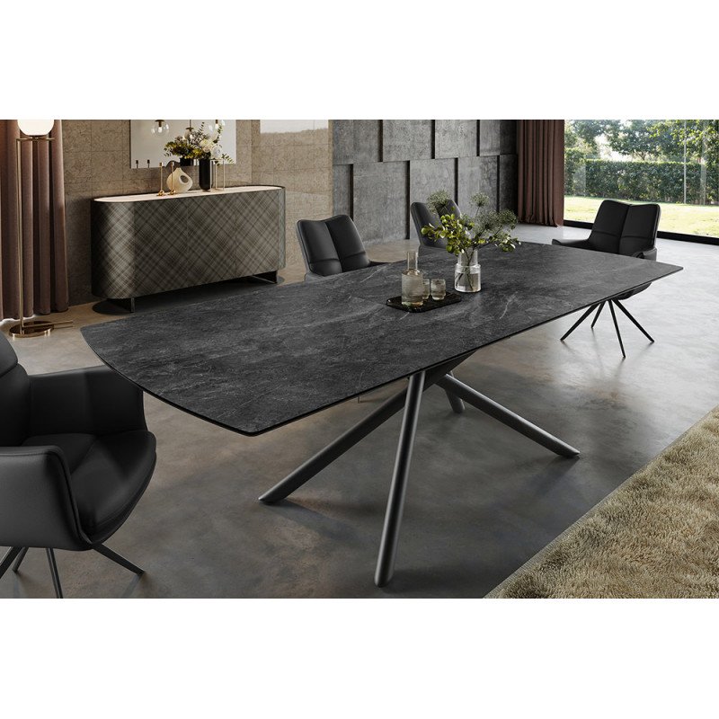 MIKADO bővíthető kerámia étkezőasztal - 180-230cm - grafit