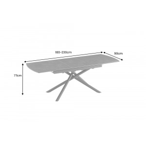 MIKADO bővíthető kerámia étkezőasztal - 180-230cm - grafit