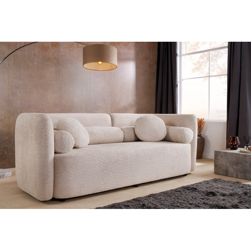 ART DECO design bouclé kanapé - 198cm - beige