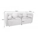 ART DECO design bouclé kanapé - 198cm - beige