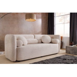 ART DECO design bouclé kanapé - 198cm - beige INVICTA