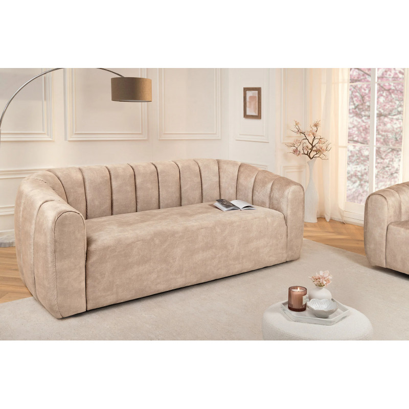 BABYLON design bársony kanapé - 200cm - beige