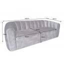 BABYLON design bársony kanapé - 200cm - beige