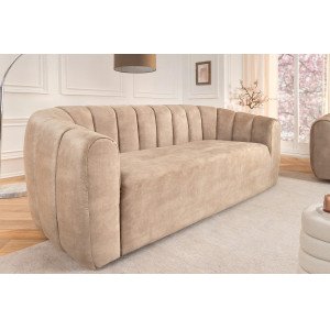 BABYLON design bársony kanapé - 200cm - beige