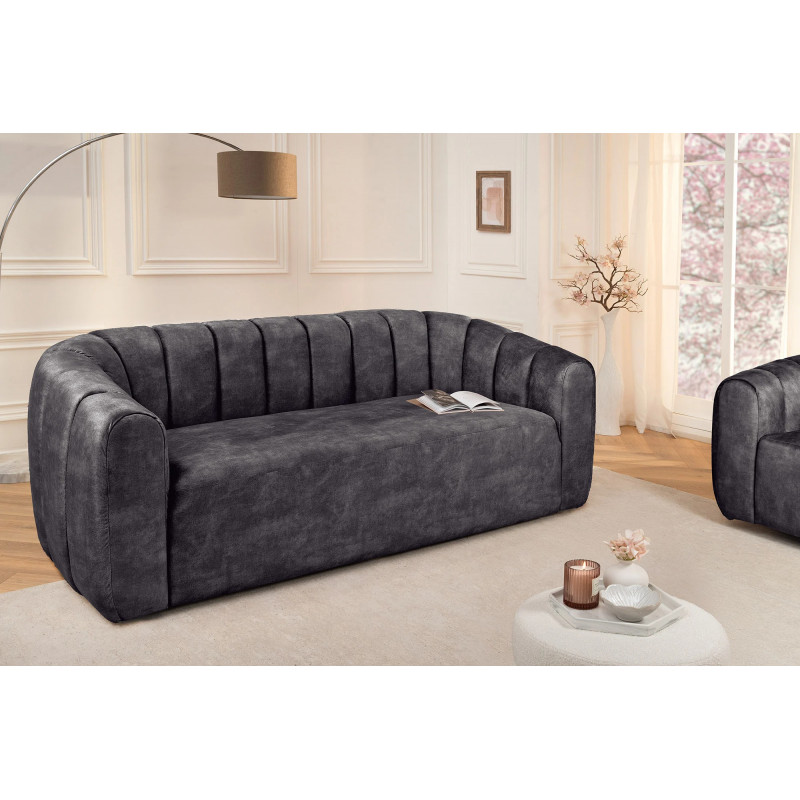 BABYLON design bársony kanapé - 200cm - antracit