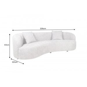 ATELIER design bouclé kanapé - 230cm - szürke