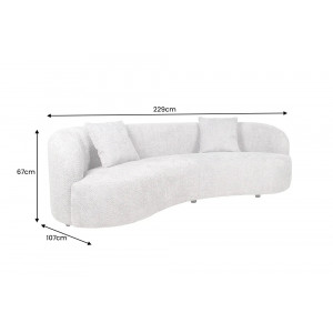 ATELIER design bouclé kanapé - 230cm - beige