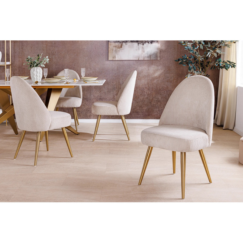 MIA CASA exkluzív kordbársony szék - beige