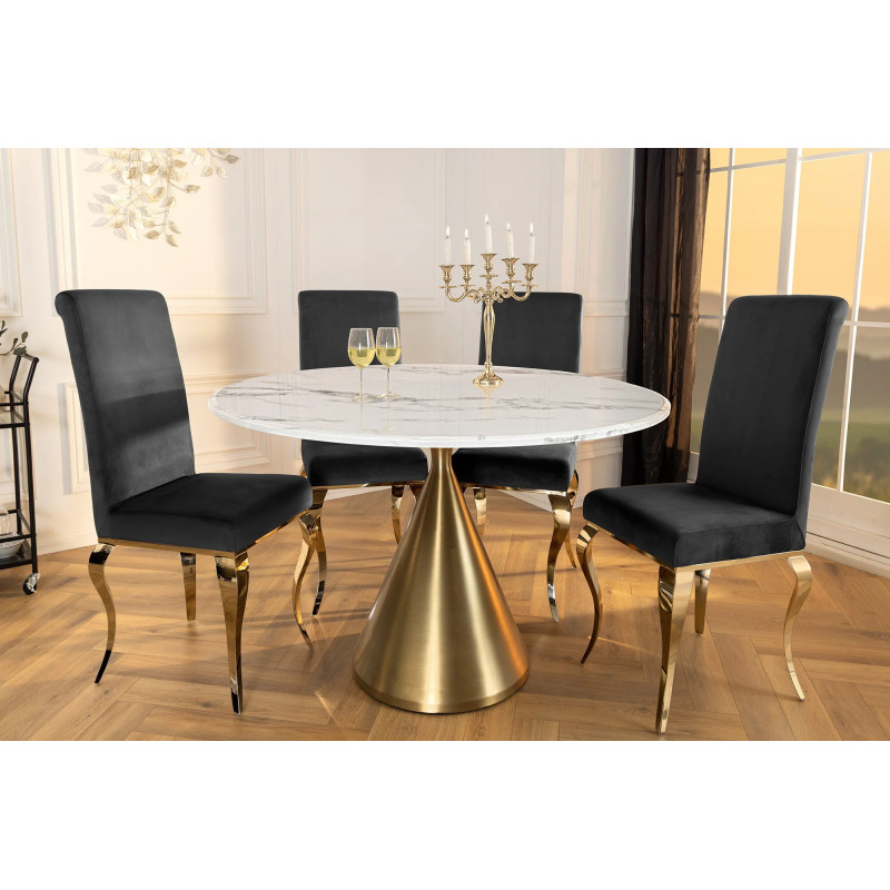 ELEGANCIA modern kerek étkezőasztal - 130cm - fehér