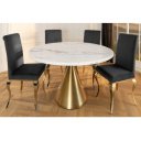 ELEGANCIA modern kerek étkezőasztal - 130cm - fehér