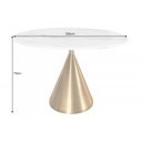 ELEGANCIA modern kerek étkezőasztal - 130cm - fehér